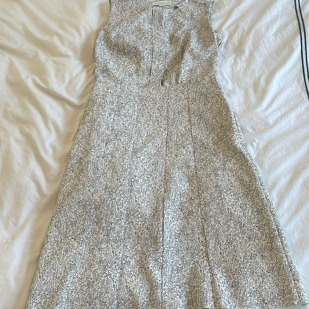 Hugo Boss, size 6, ivory fit and flare dress